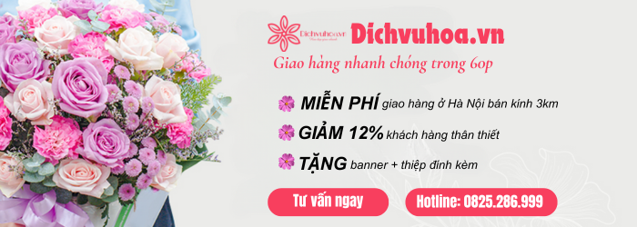 Giao hoa nhanh chóng trong 60 phút - Giảm 12% cho khách hàng thân thiết