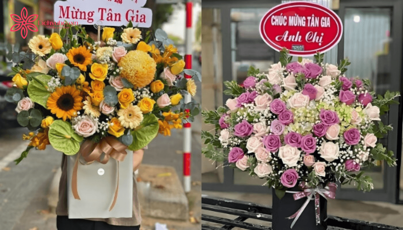 Mẫu hoa chúc mừng tân gia nhà mới đẹp