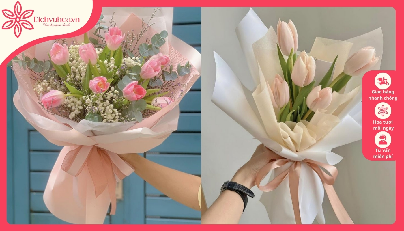 Bó hoa tulip tặng chúc mừng sinh nhật người sinh tháng 12