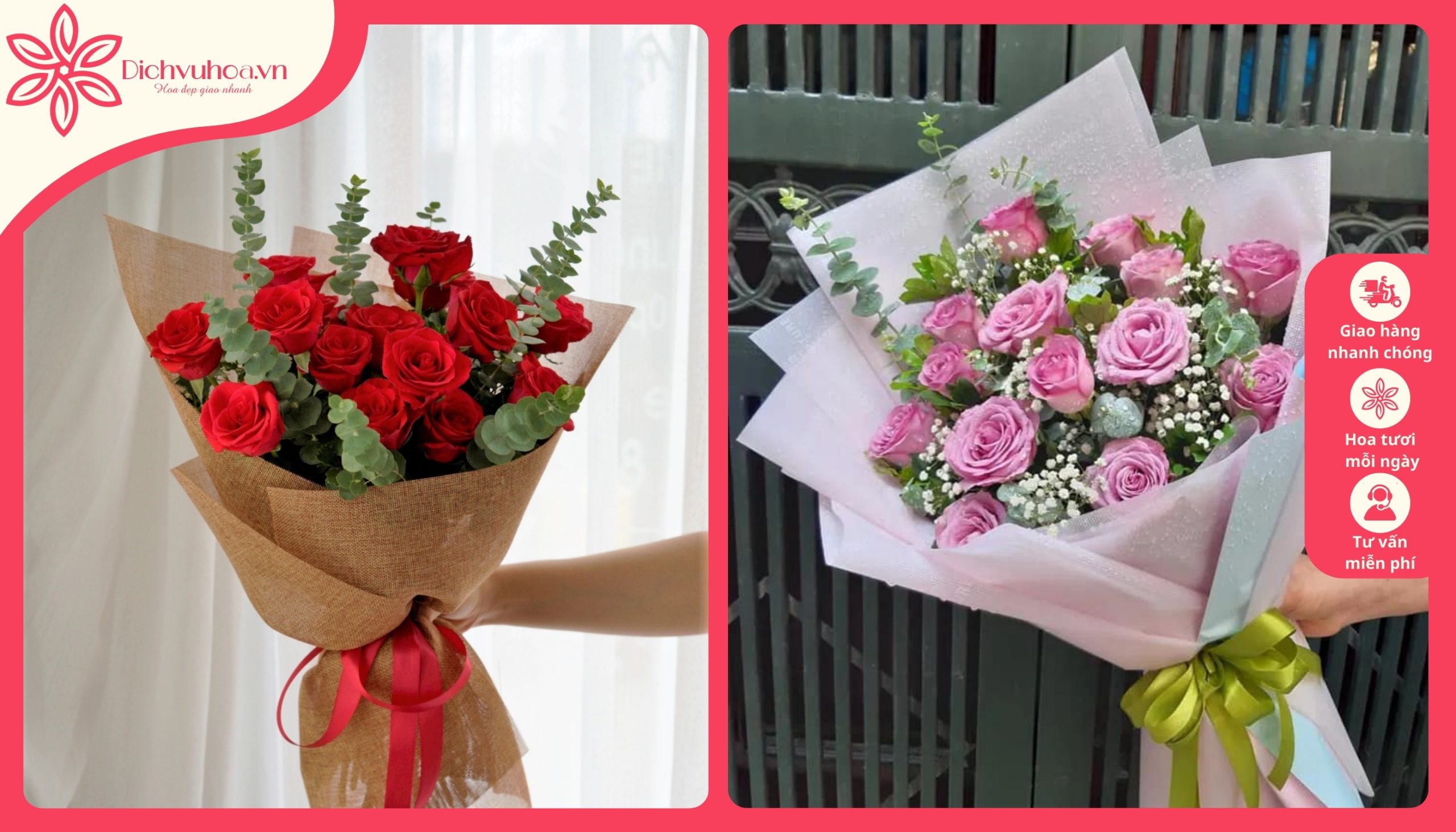 Mẫu hoa tặng vợ ngày valentine đẹp