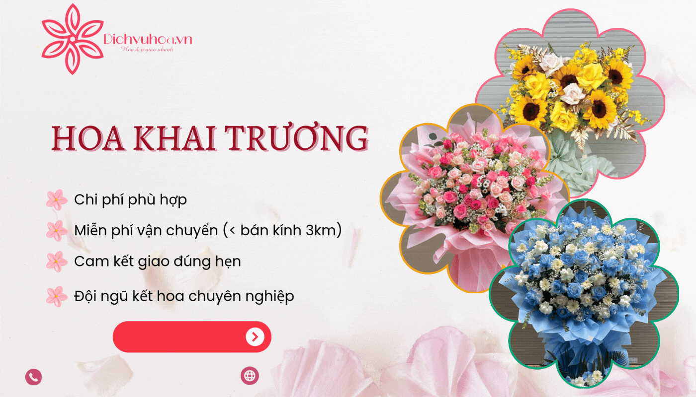 Mua hoa tươi khai trương đẹp, giá rẻ tại Dichvuhoa