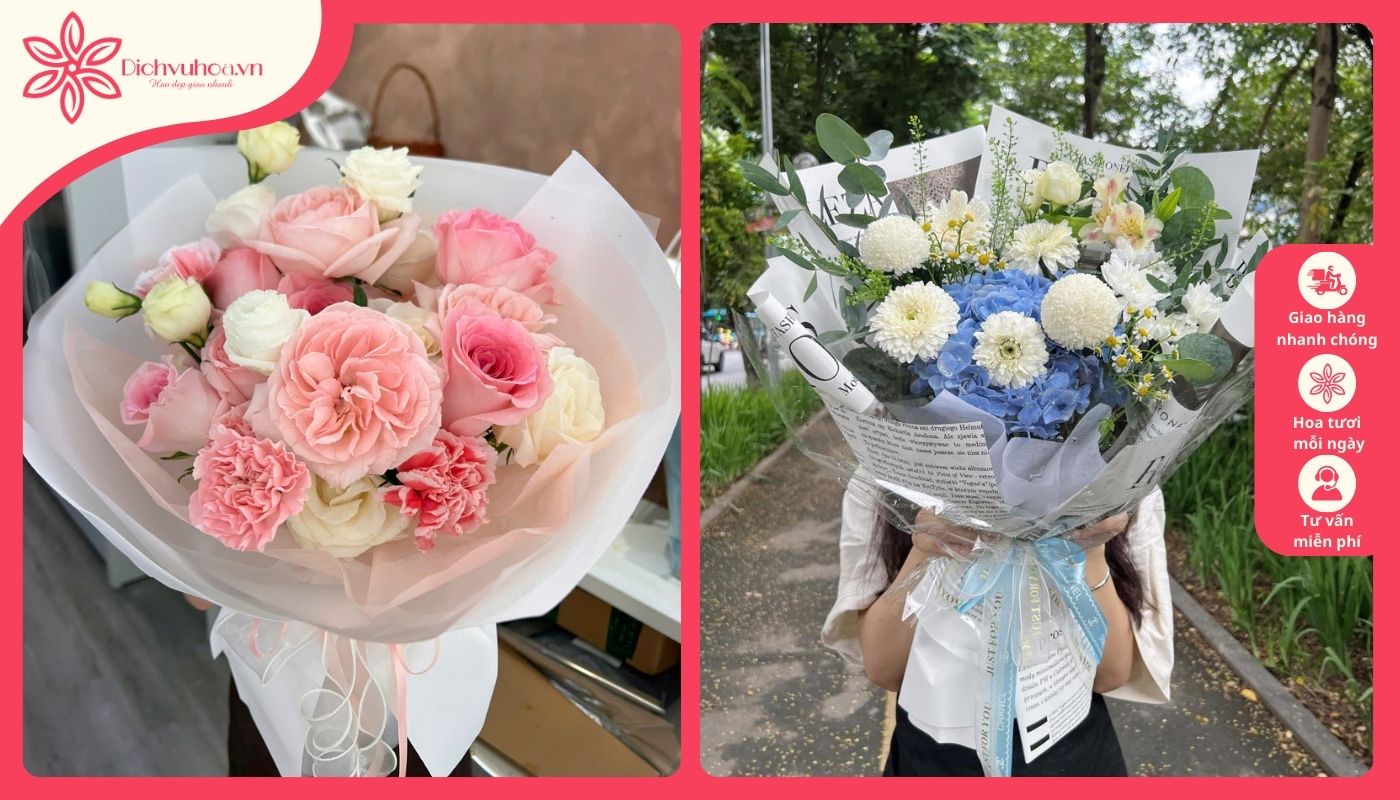Hoa chúc mừng sinh nhật ba kết hợp nhiều loại hoa Hoa chúc mừng sinh nhật ba kết hợp nhiều loại hoa