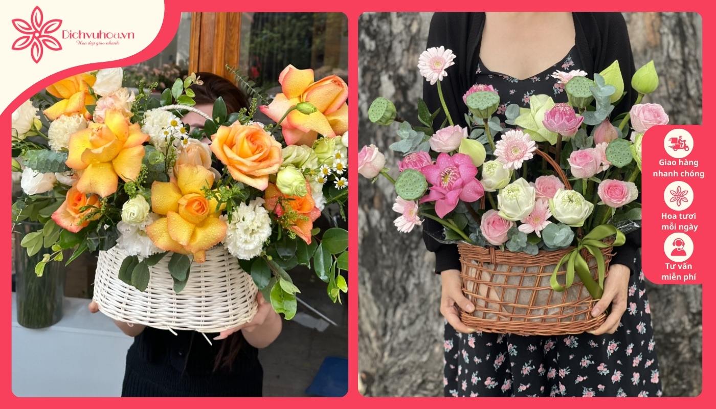 Giỏ hoa chúc sức khỏe mừng thọ Giỏ hoa chúc sức khỏe mừng thọ