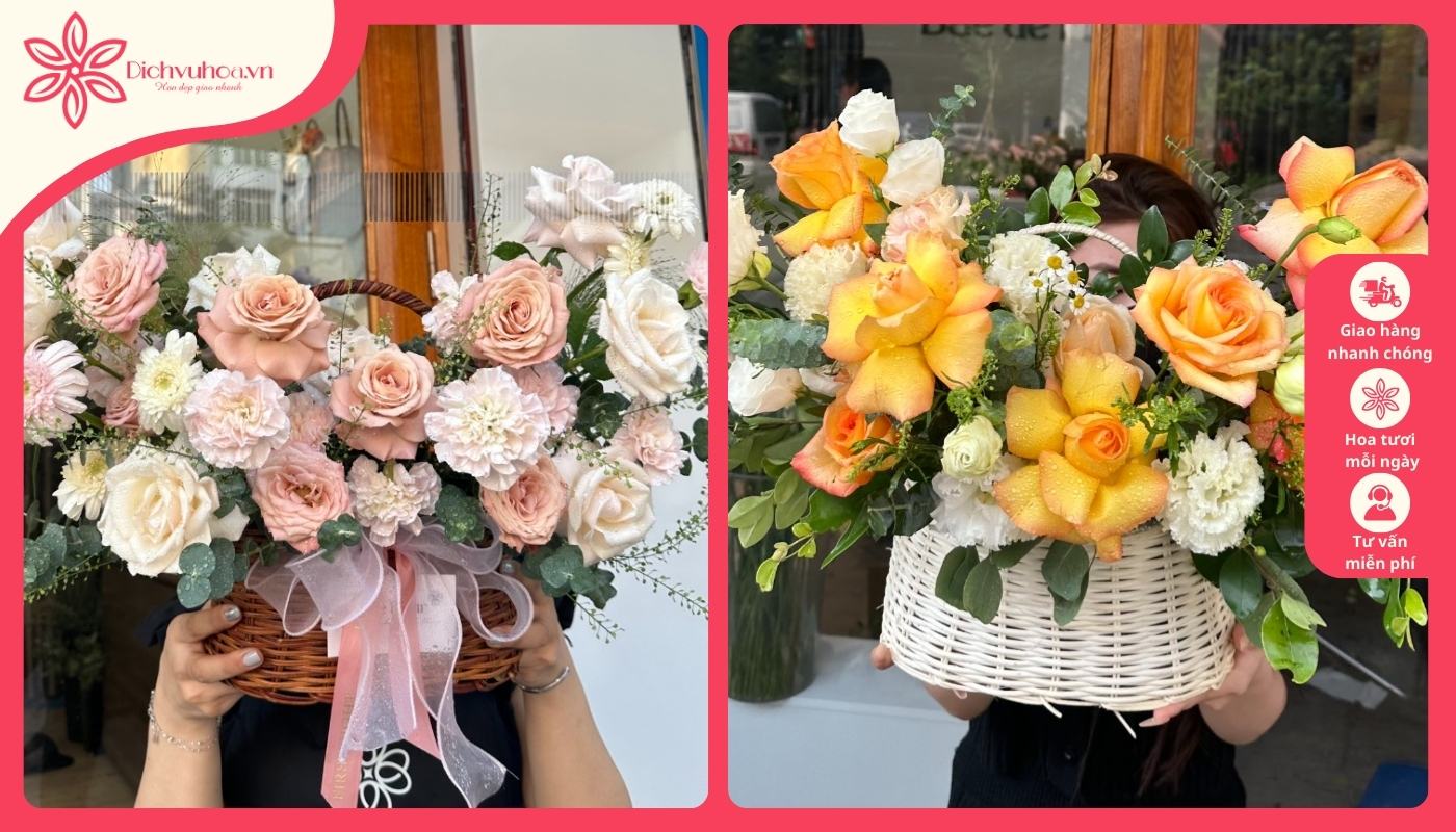 Giỏ hoa tặng thầy trang nhã ngày sinh nhật Giỏ hoa tặng thầy trang nhã ngày sinh nhật