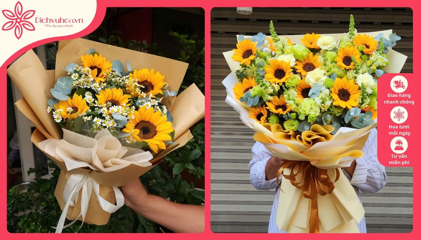 Tặng hoa hướng dương thể hiện sự kiên định Tặng hoa hướng dương thể hiện sự kiên định