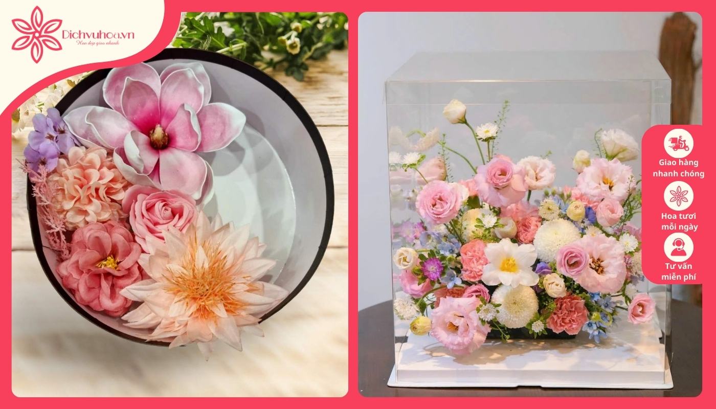 Hộp hoa tặng thầy nhiều loại hoa đẹp Hộp hoa tặng thầy nhiều loại hoa đẹp