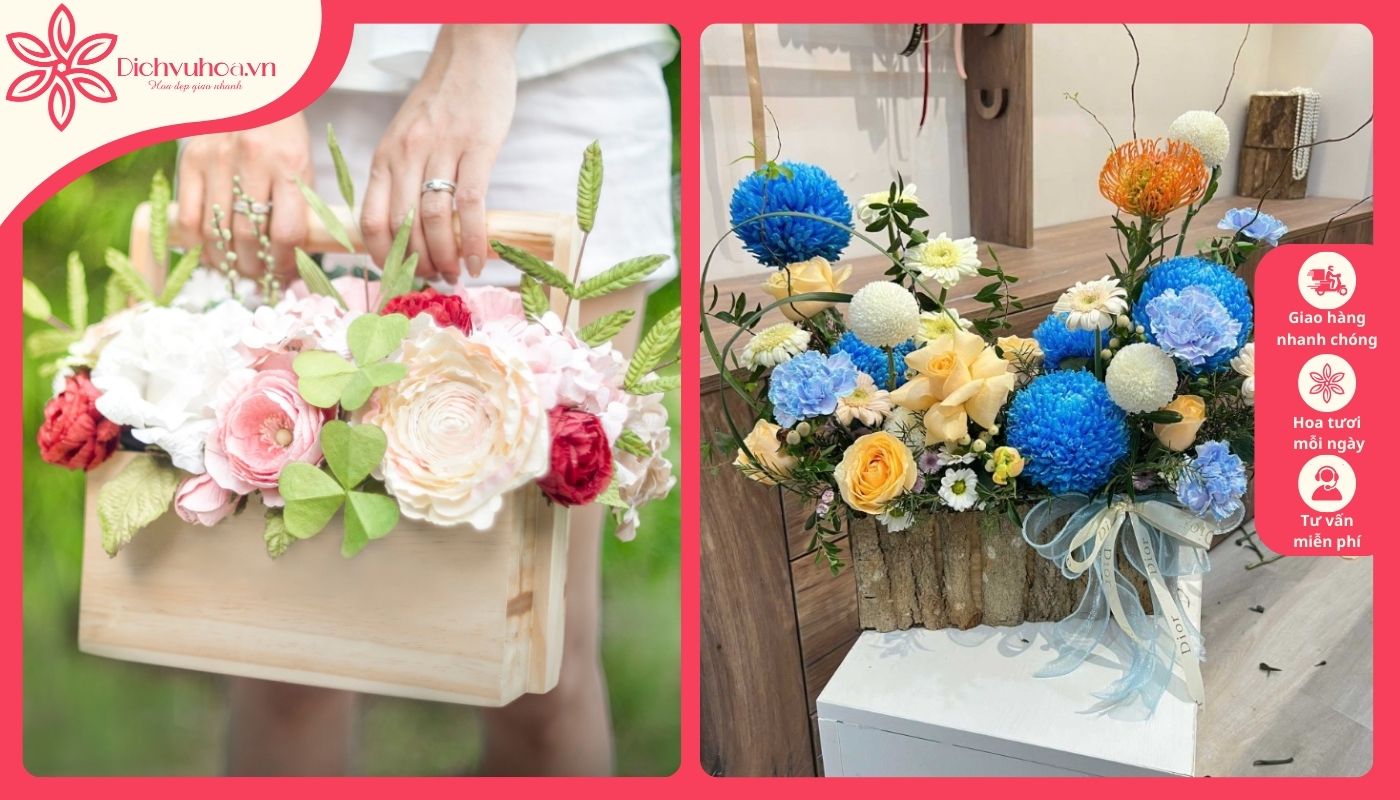 Lẵng hoa sang trọng, tinh tế Lẵng hoa sang trọng, tinh tế