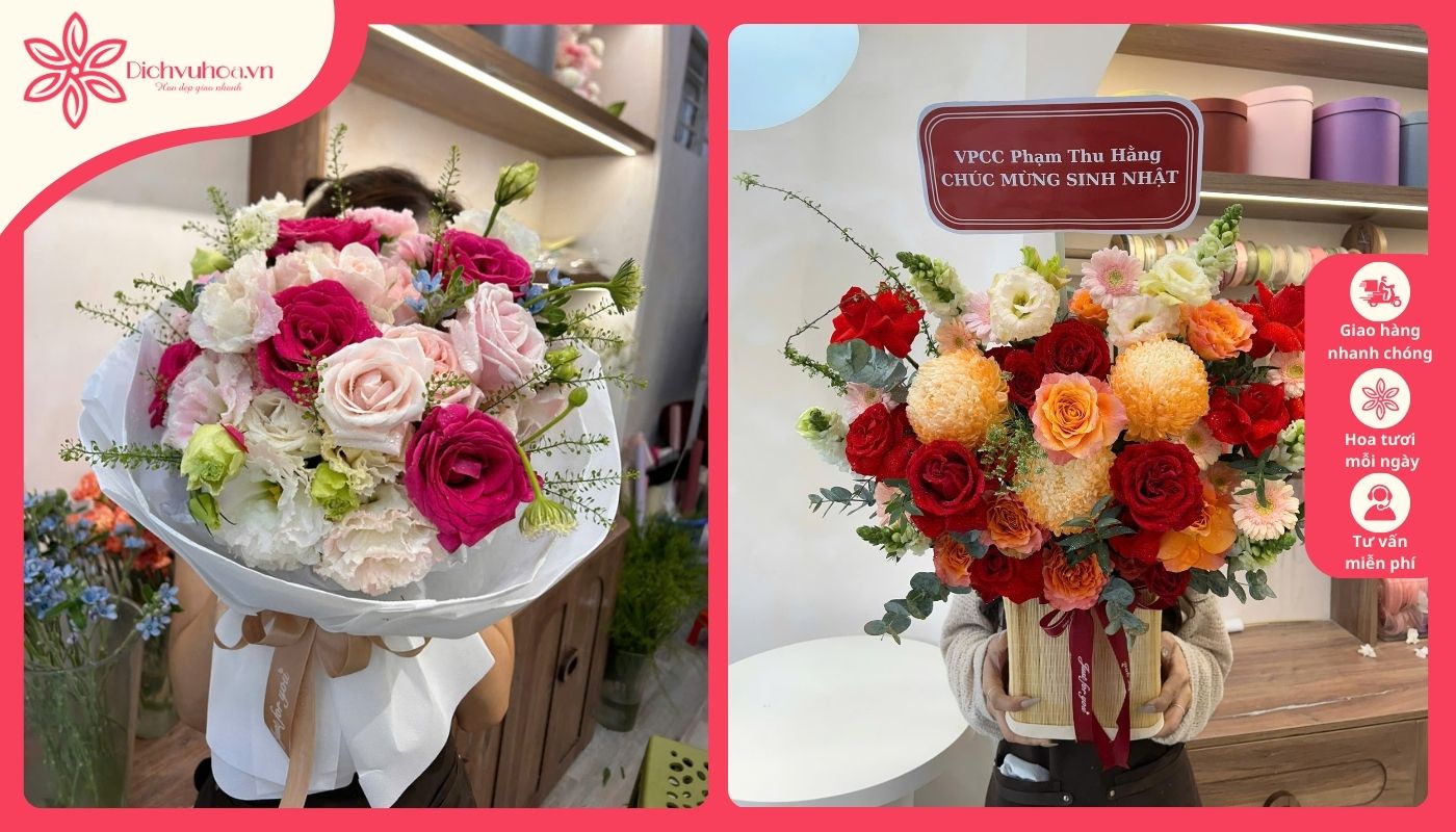 Bó hoa tươi thay lời tri ân Bó hoa tươi thay lời tri ân tặng sinh nhật ba